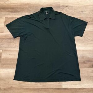 Zanone 1/4 Zip Polo Shirt Mens 52 XL Green 100% Cotton Made Italy Casual